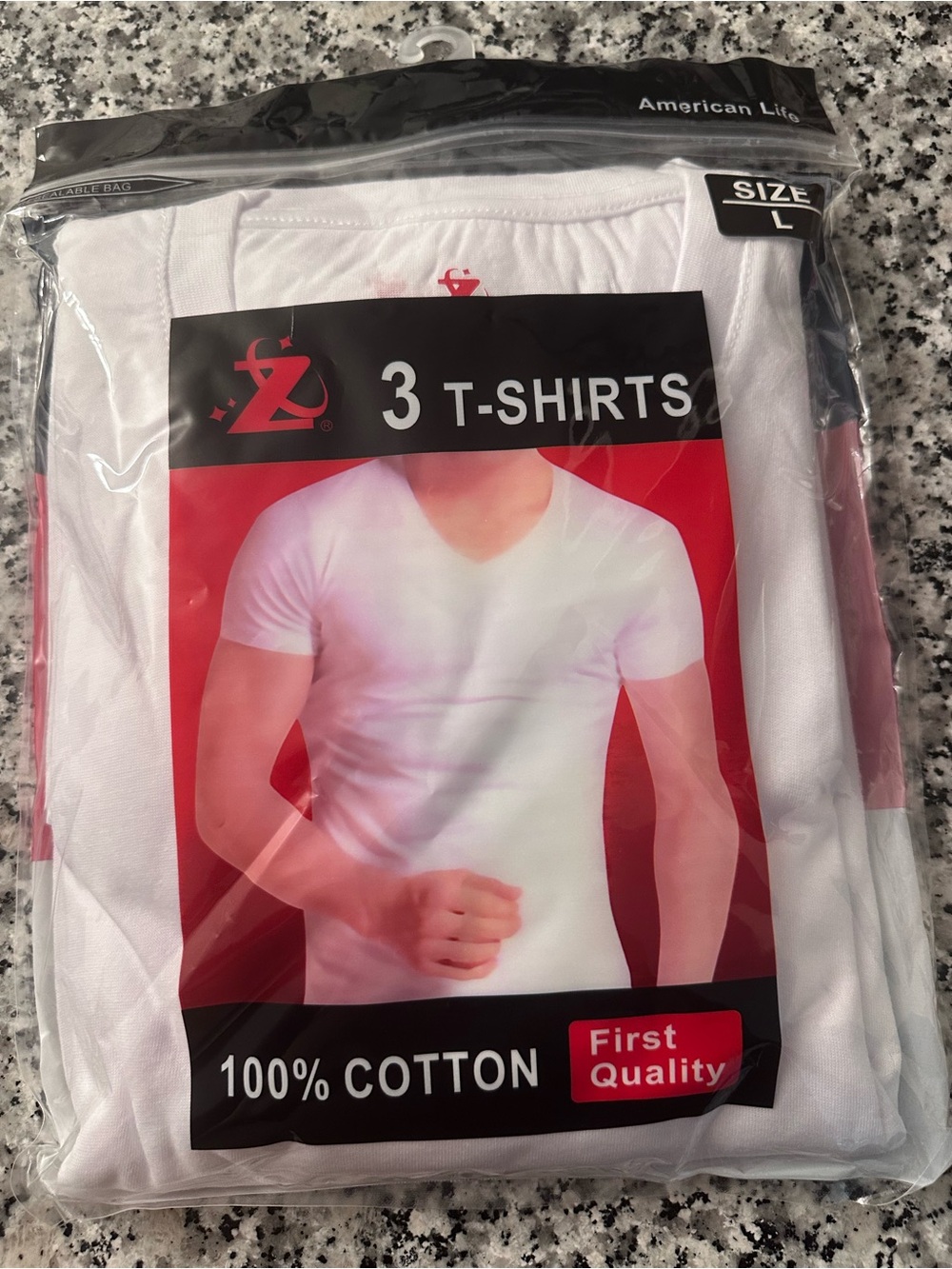 White Men's Tank Top - (Size L) - 3 Pack